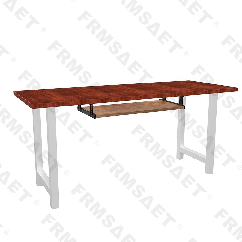 FRMSAET Under Desk 20/24/30 inch Keyboard Drawer Platform (24 in, Brown)