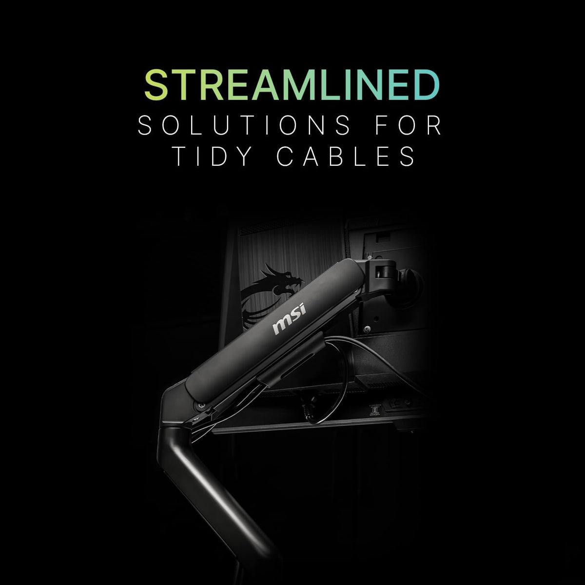 MSI MAG MT101DG - Gas Spring Dual Monitor Stand Arm, Supports 17-32" and...