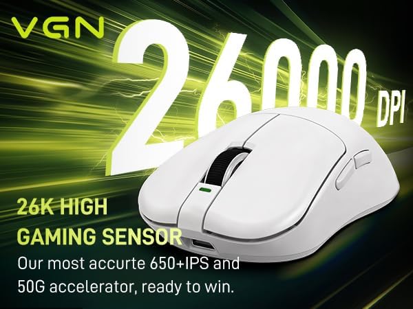 VGN Dragonfly F1 MOBA Wireless Gaming Mouse, 55g Ultralight, PAW3395 26K DPI ...