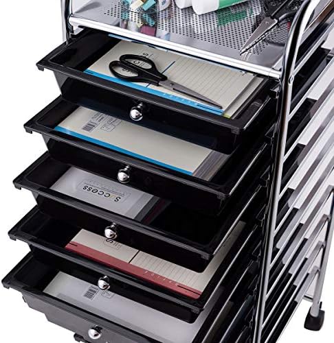 Giantex 10 Drawer Rolling Storage Cart Scrapbook Paper Office School Organize...