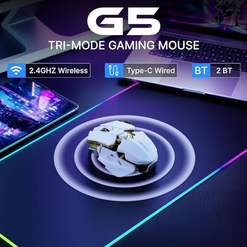 EWEADN G5 Tri-Mode Wireless Gaming Mouse, 12800 DPI Programmable Ergonomic Mo...