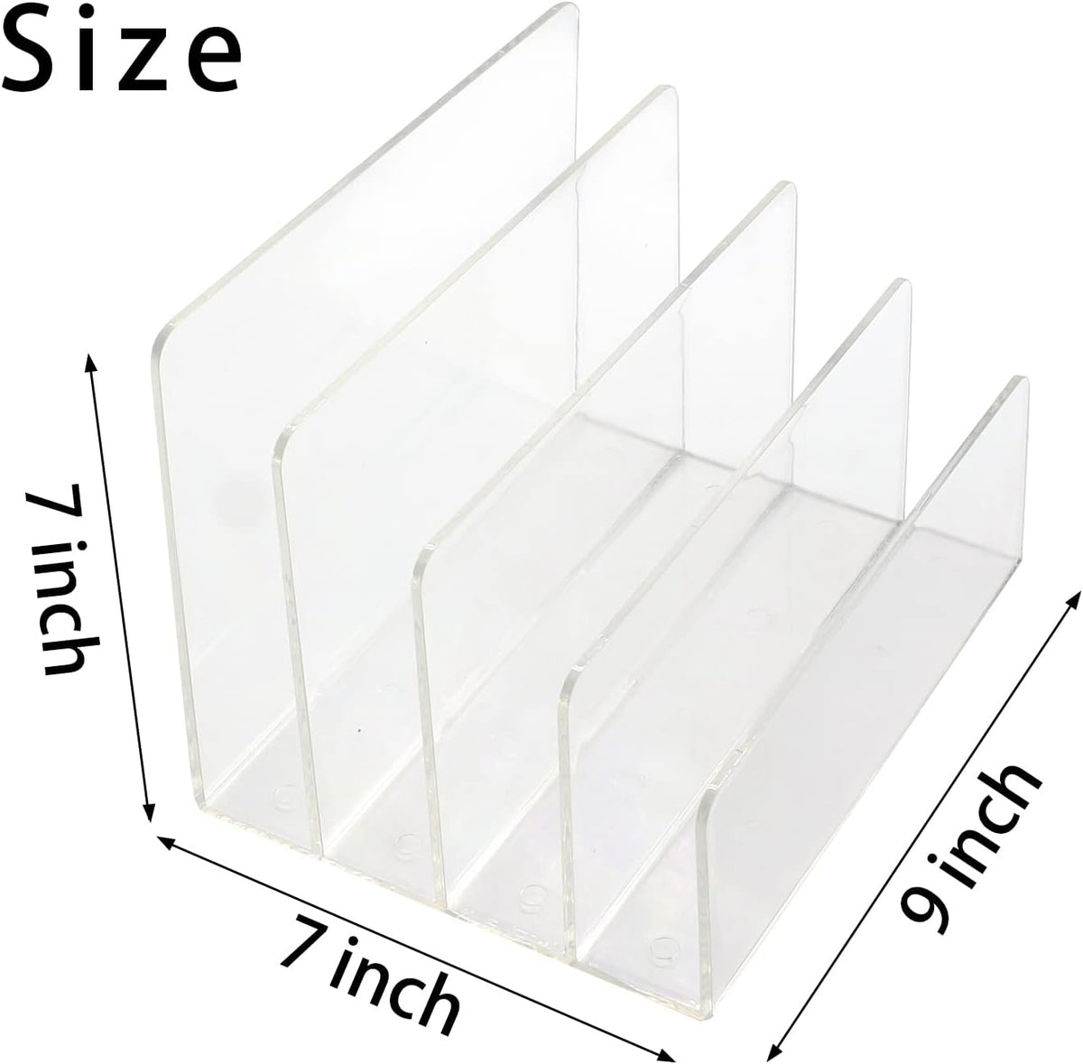 Acrylic Desk File Organizer 2 Pack, 4 Section Letter Organizer