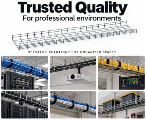 Quest Manufacturing Wire Mesh Cable Tray, 10ft x 12in W x 2in H, 30 Pack