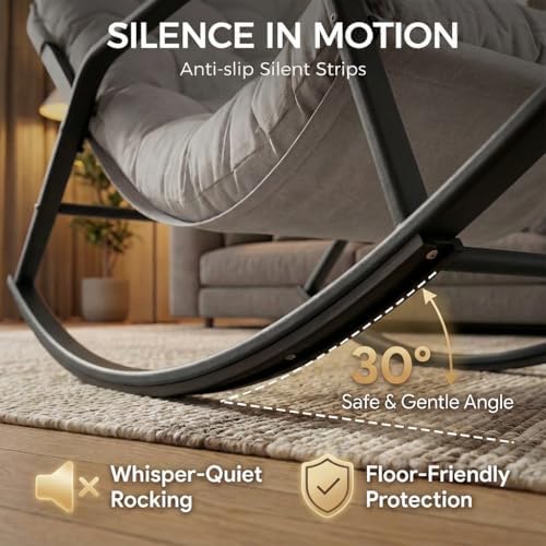 RADIATA Papasan Rocking Chair with Footrest, Outdoor Rocking Lounge Chair