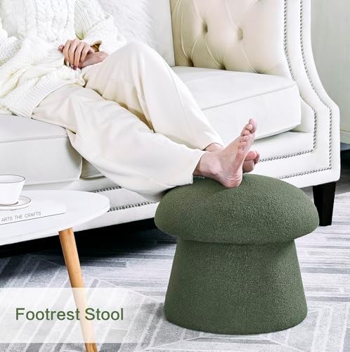 Crestview Collection 15" Mushroom Ottoman with Storage,Dark Green