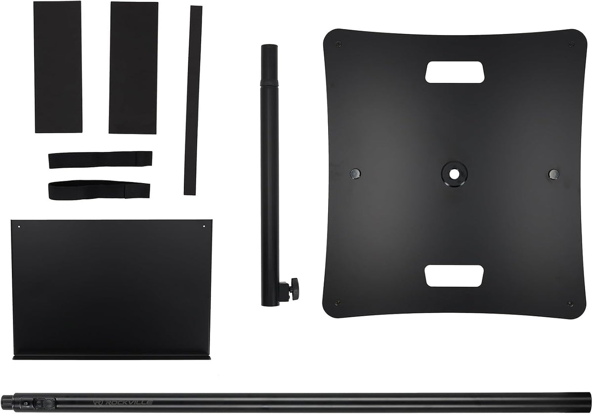 Rockville RLF2 Black 10 Foot Solid Base DJ Speaker/Lighting/Projector Stand