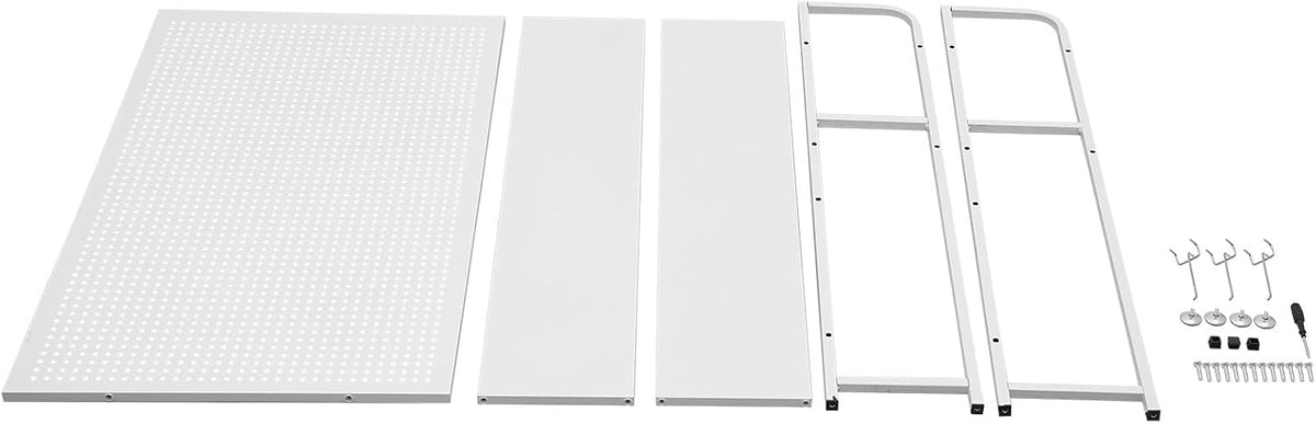 2 Tiers Freestanding Desk Bookshelf, 38 Inch Desktop Bookcase Display Shelf R...