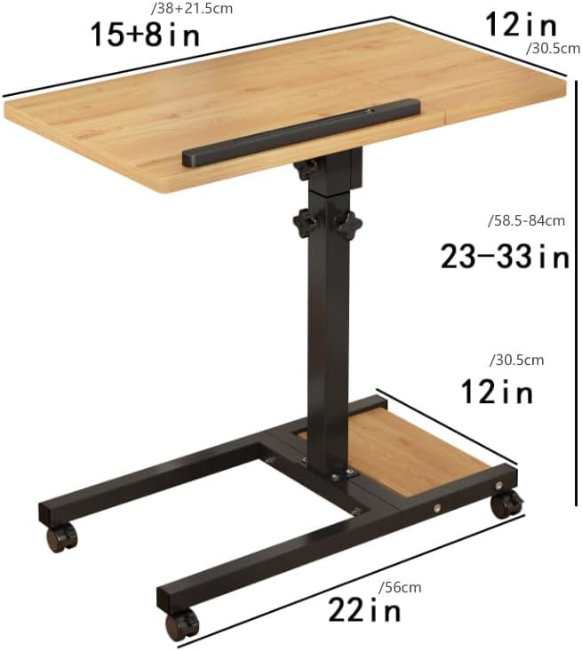 LINGMI Mobile Height Adjustable Laptop Desk with Mouse Pad, Portable Laptop D...