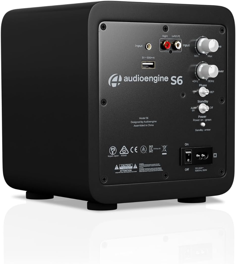 Audioengine S6 Mini Subwoofer – Compact 210W Powered Bass Speaker