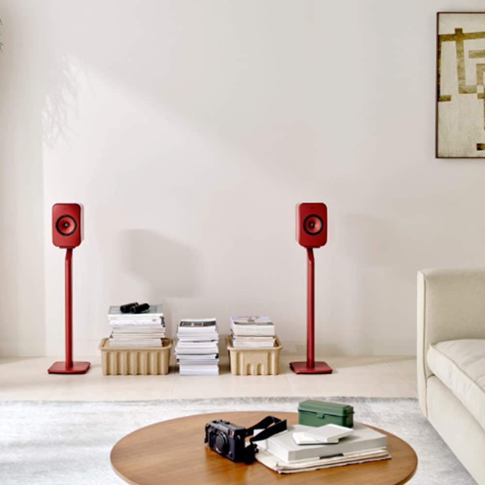 KEF S1 Speaker Floor Stand for LSX II LT Bookshelf Speakers (Pair), Red