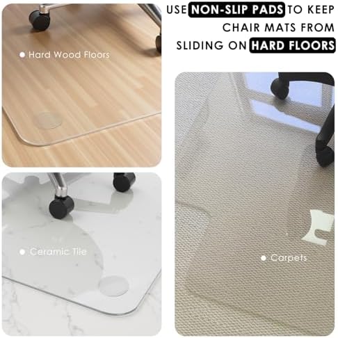 Kuyal 1/5" Thick Office Chair Mat, Heavy Duty Hard Computer Chair Mat