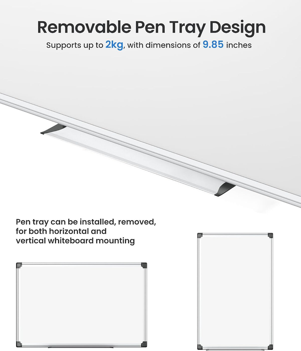 VUSIGN Magnetic White Board Kit for Wall 36" x 24", 1 Dry Eraser &a...