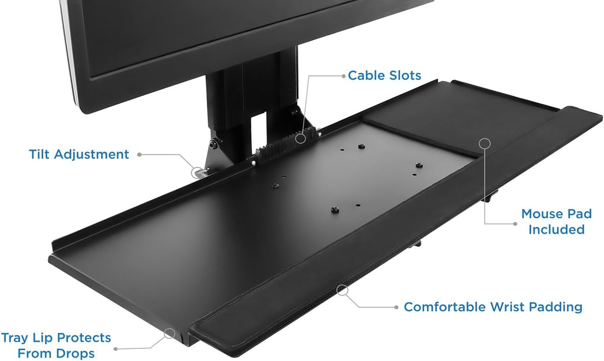 Mount-It! Monitor and Keyboard Wall Mount with CPU Holder, 13-32in Screens