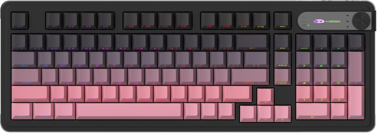MageGee GK960 Wireless Keyboard, 98 Keys Tri-Mode BT/2.4G/Wired Membrane Gami...
