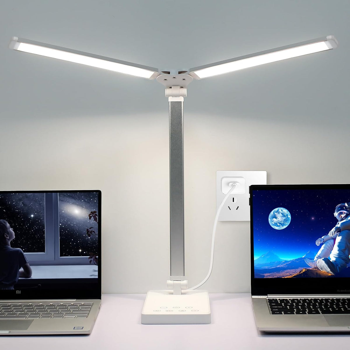 Semlos LED Desk Lamps for Home Office Dual Head Foldable Computer Desk Lamp