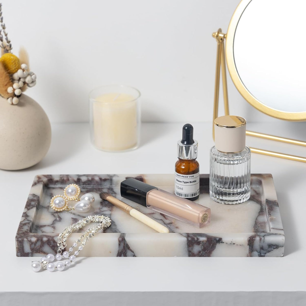 Natural Calacatta Viola Marble Tray 10"x6" Rectangular - Non-Resin ...