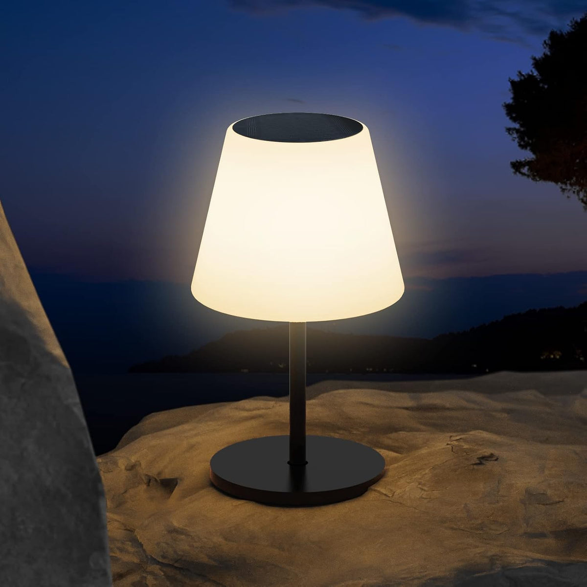 Gewiny Solar Table Lamp Outdoor Solar Lamp Waterproof with Light Sensor,Outdo...