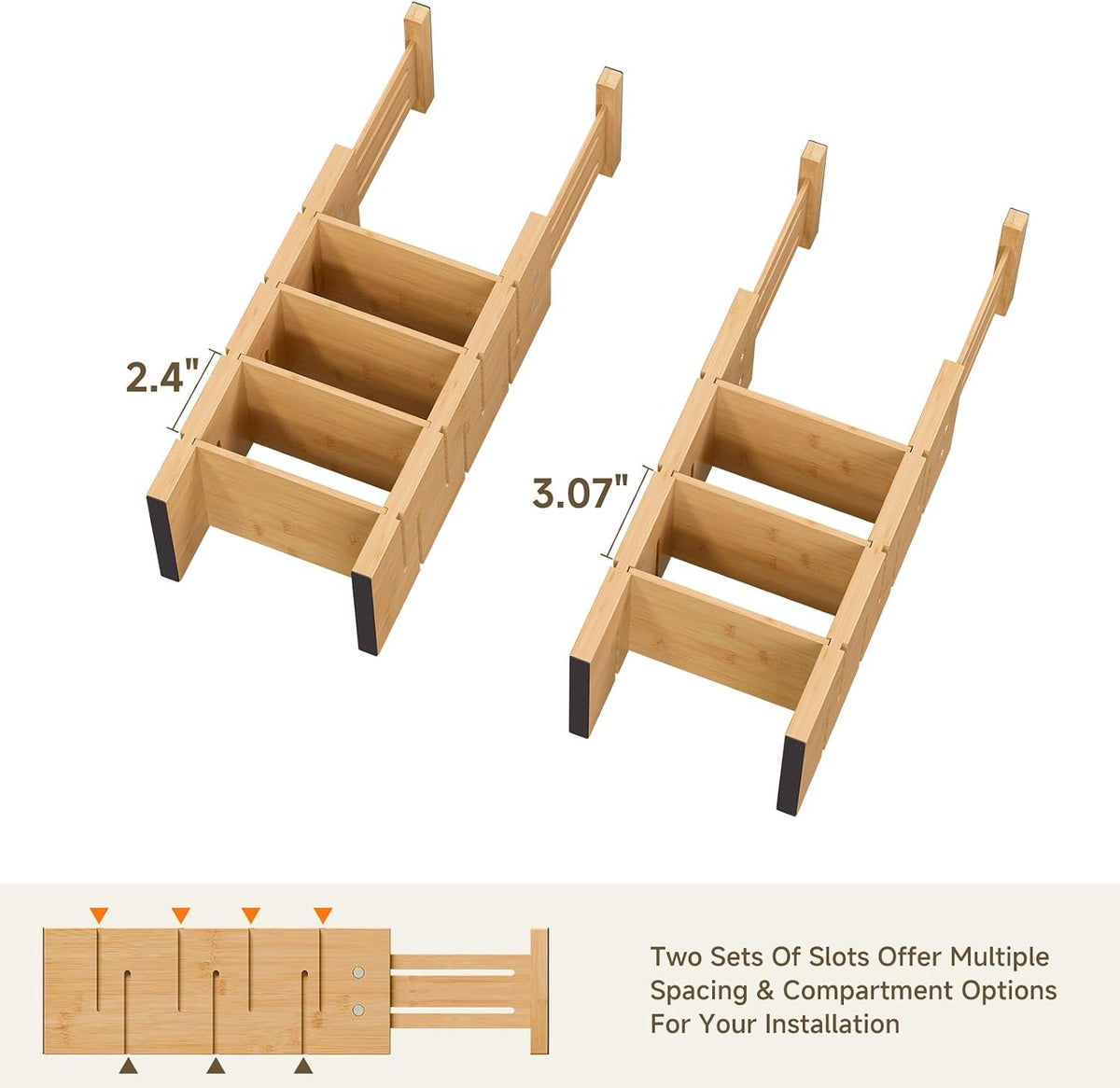 Deep Drawer Dividers For Clothes,Expandable Drawer Organizer (6, Short)