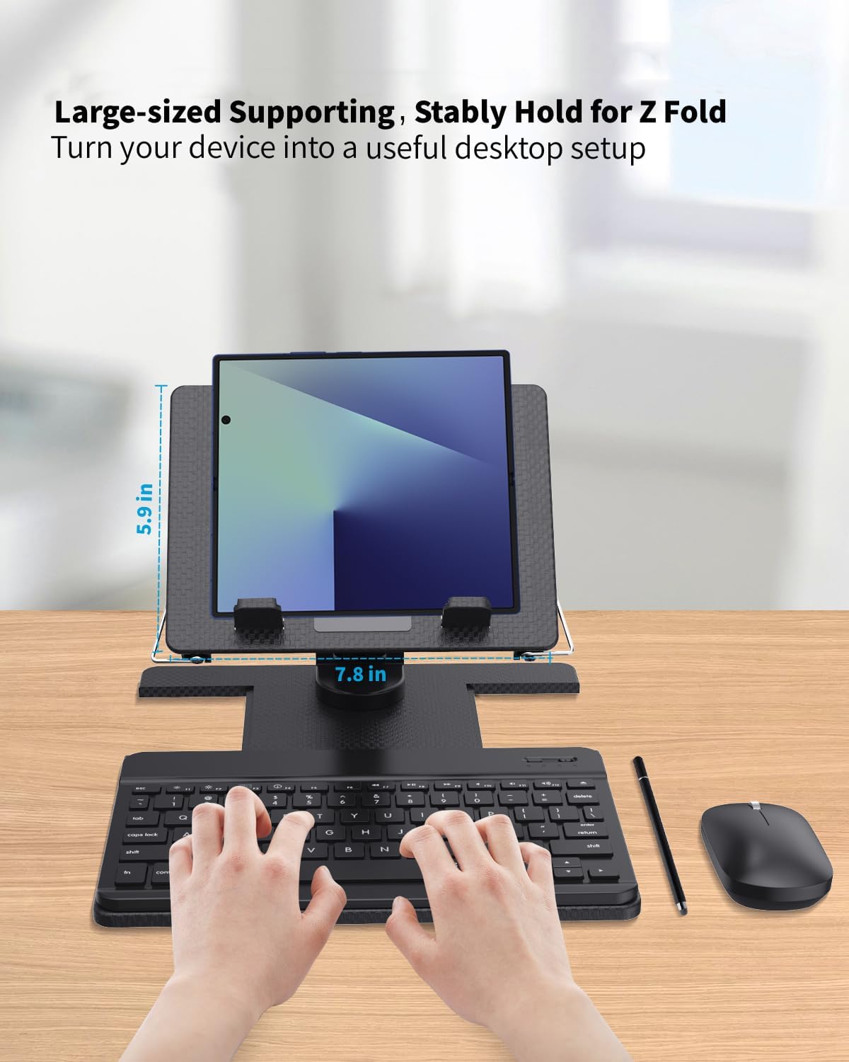 Desk Stand & Bluetooth Keyboard for Galaxy Z Fold 8 Ultra/Z Fold 8/7/6/5