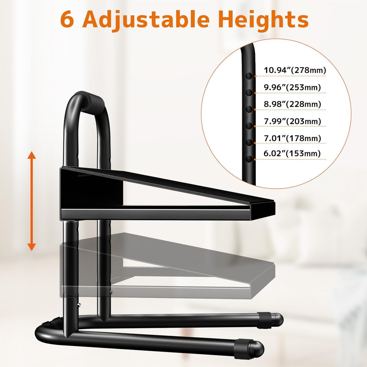 Height Adjustable Under Desk Foot Rest with Soft Grip Handle