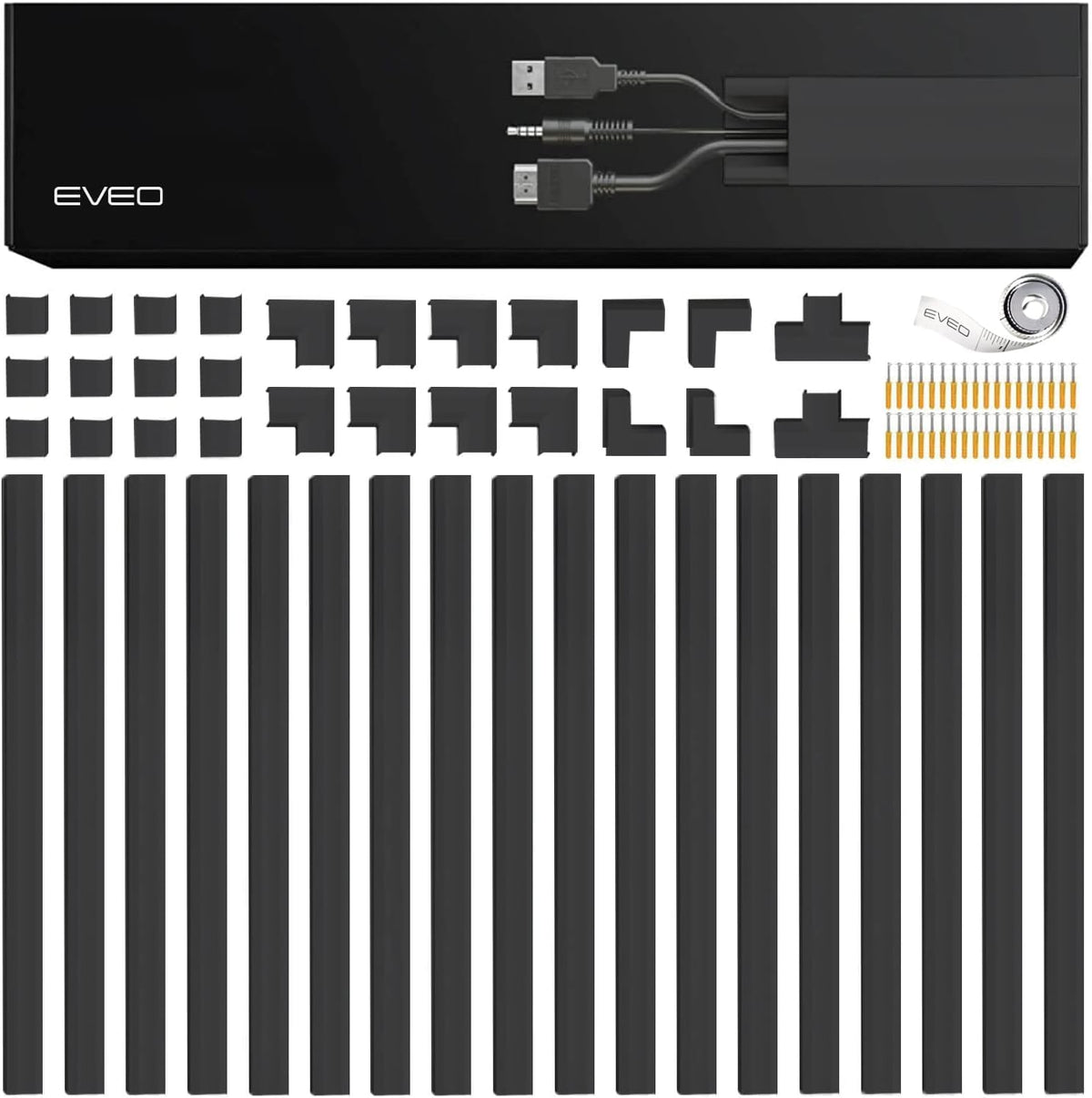 EVEO Cord Hider - 300” Cord Cover Wall Cable Hider, Cable Concealer, Wire Hid...