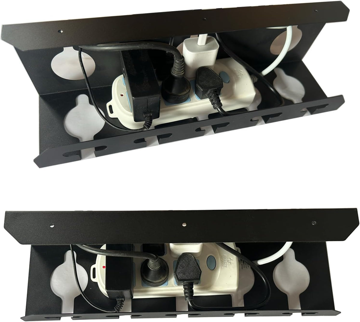 Desk Cable Management, U-Channel Cord Box, Metal Under Cable Management Tray,...