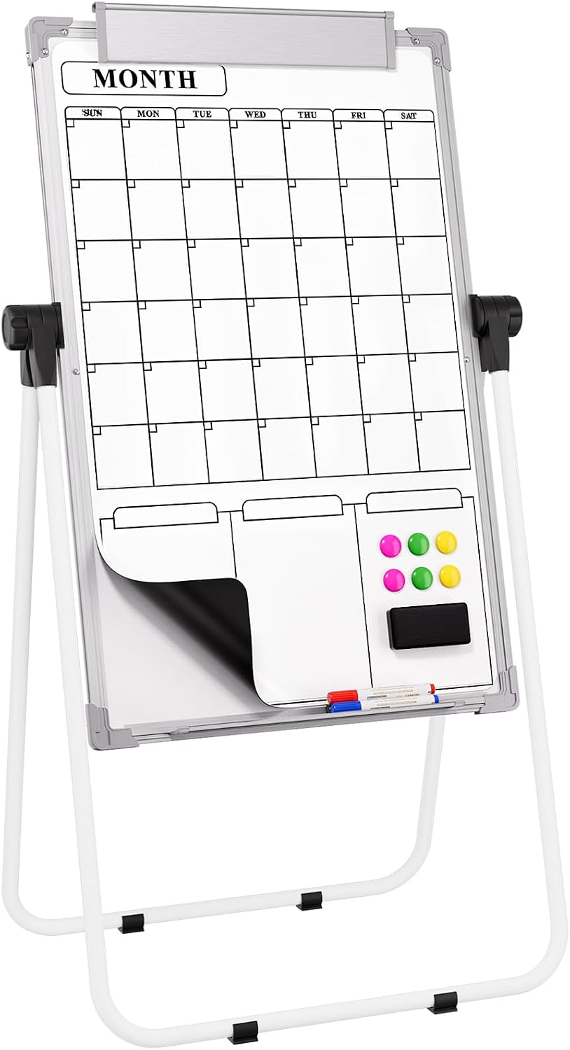 MaxGear Whiteboard with Stand 36" x 24" Easel Whiteboard Monthly Ca...