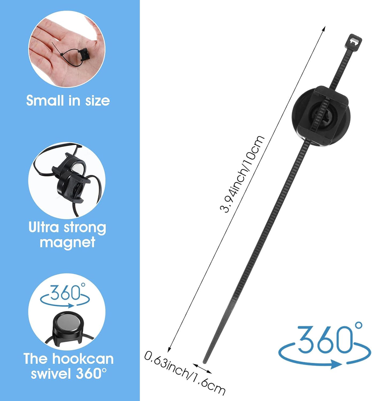 30 Pcs Magnetic Zip Tie Mounts Magnetic Cable Clips Organize and Secure Cable...