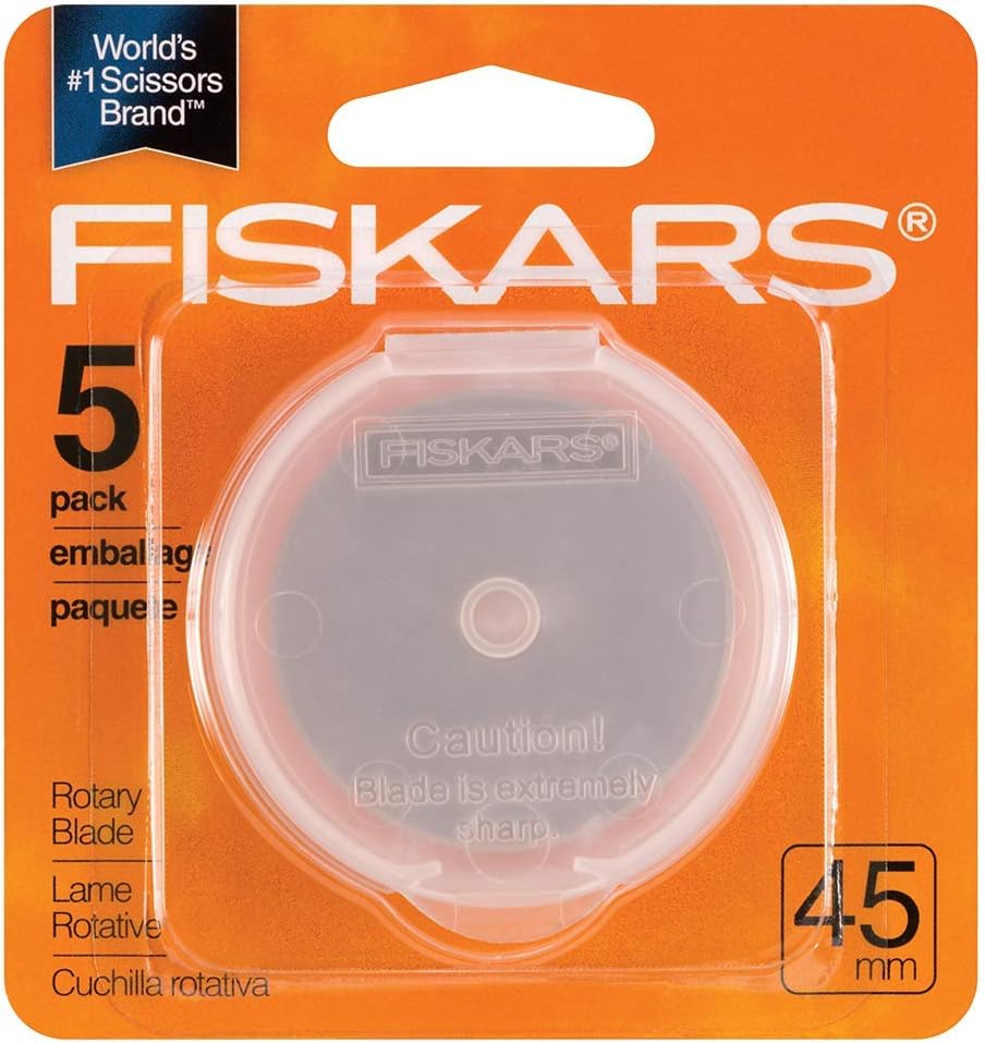 Fiskars Rotary Cutter 45mm Replacement Blades - 5-Pack - 45mm Stainless Steel...