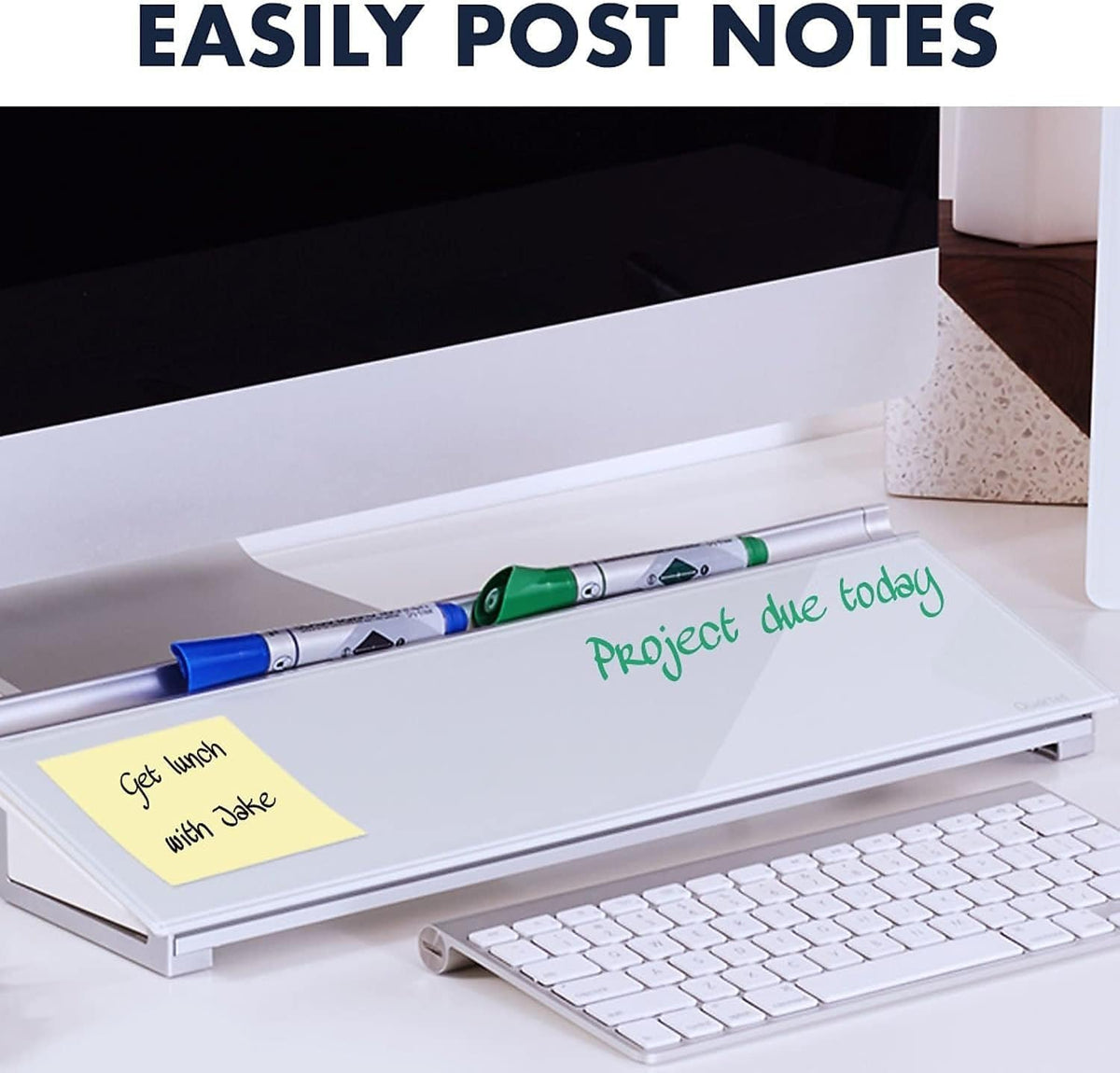 Quartet Glass Dry Erase White Board, Desktop Computer Pad for Notetaking, 18&...