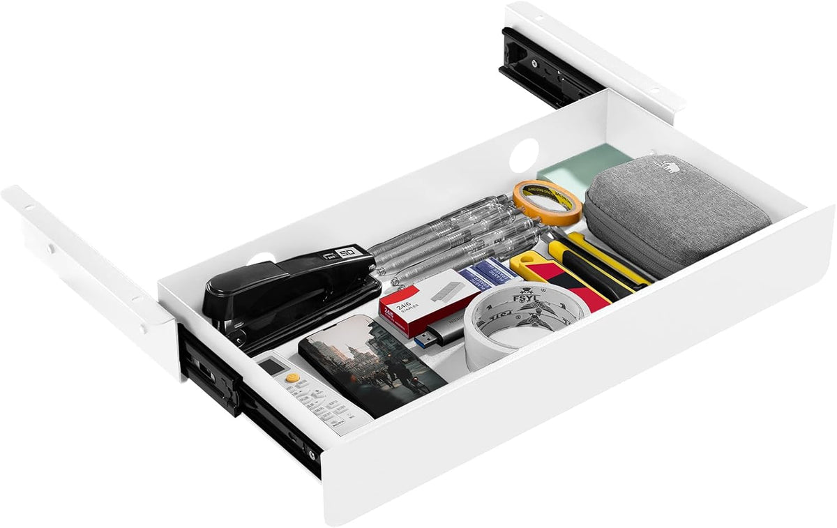 KHAMAL Under Desk Drawer Slide Out Large - Under Table Drawer 17.32" x 9...