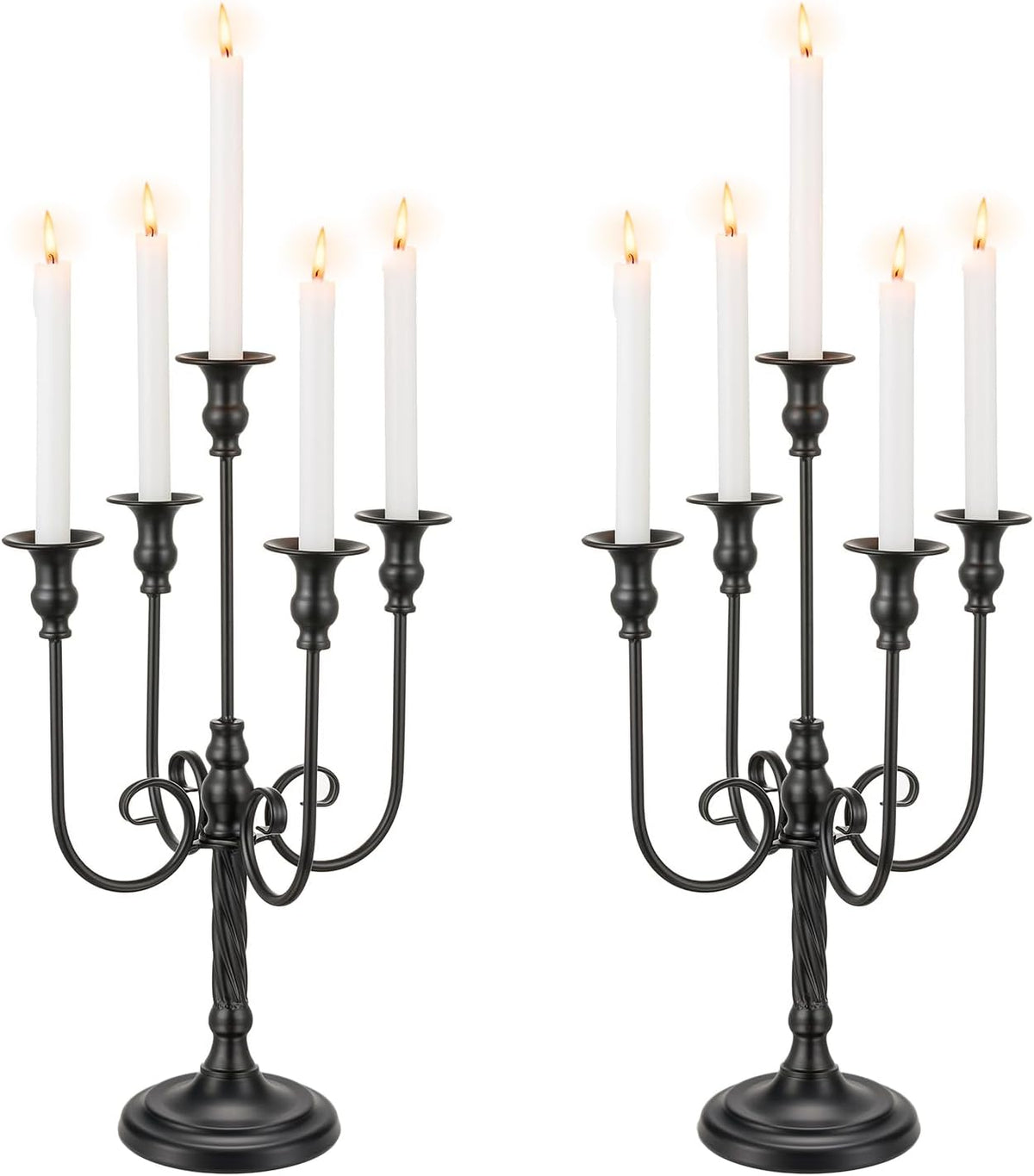 Candeldo 20 Inches Black Candelabra Halloween Decorations Set of 2
