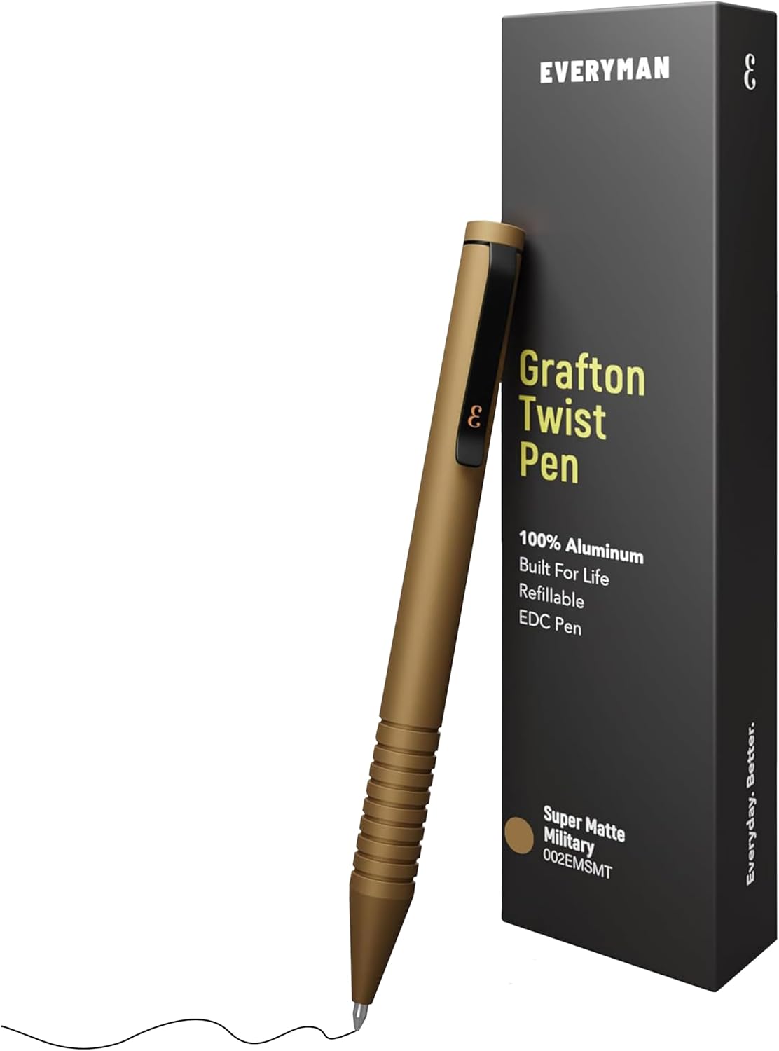 EDC Grafton Military Super Matte Mini Twist Refillable 0.7mm Gel Ink Pen