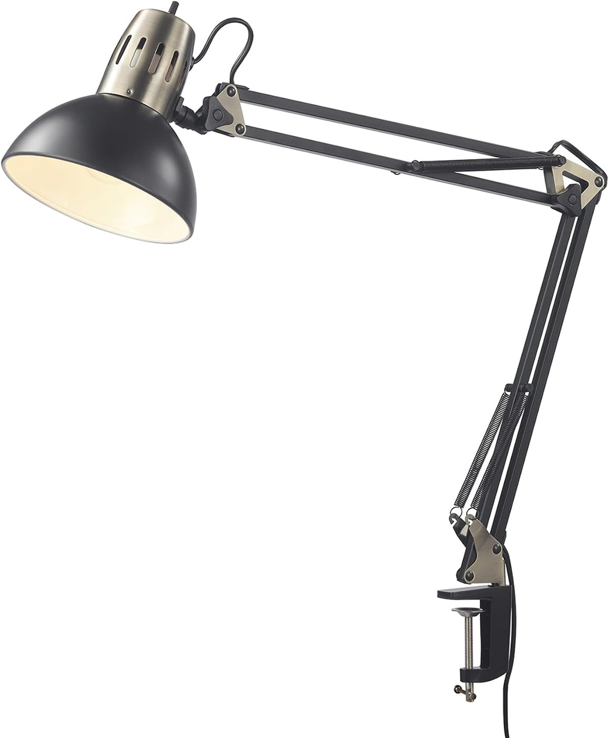 Globe Electric 62000009 32" Multi-Joint Desk Lamp with Metal Clamp, Matt...