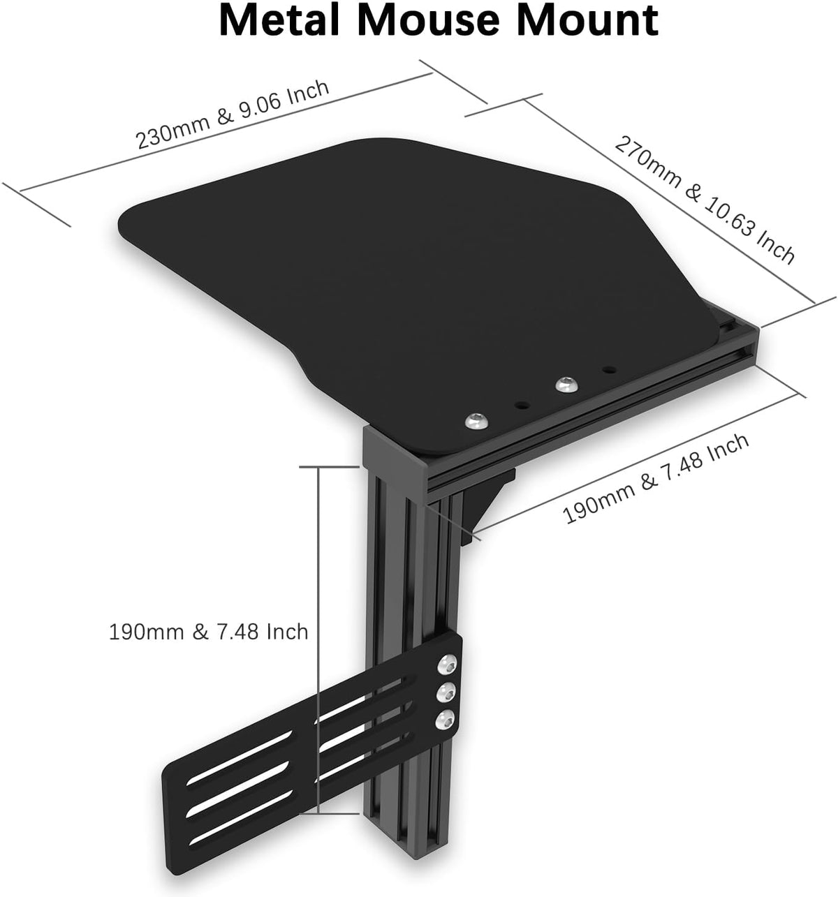 EG STARTS 1x Metal Extend Mouse Pad Holder Platform, Adjustable Horizontally ...