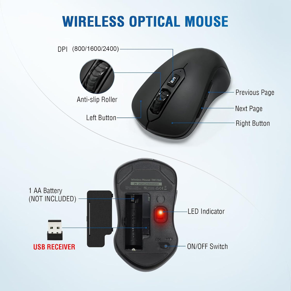 QUASIO Wireless Keyboard Mouse Combo, Windows & Mac Compatible (2 Pack)