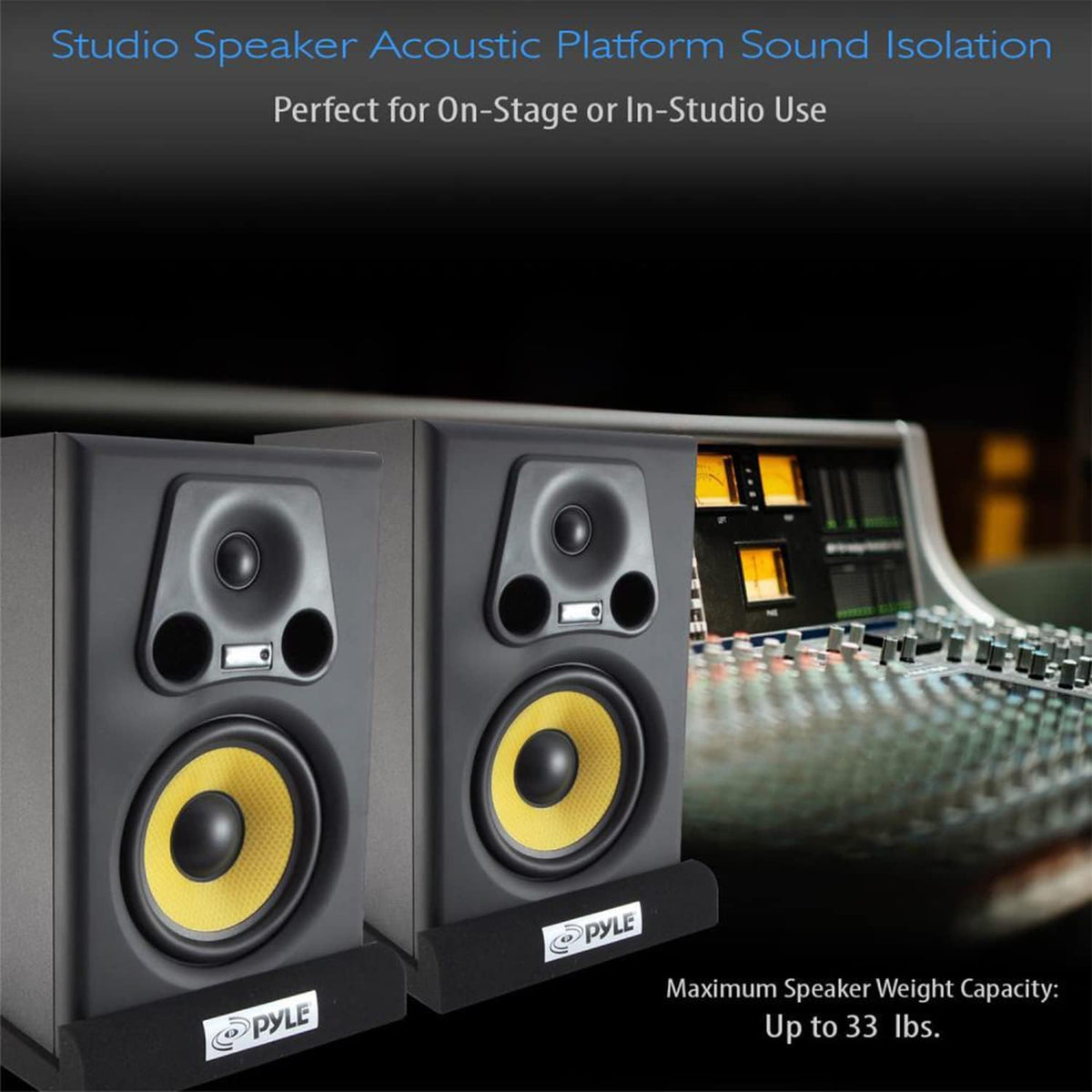 Pyle Sound Dampening Speaker Riser Foam - Audio Acoustic Noise Isolation Plat...