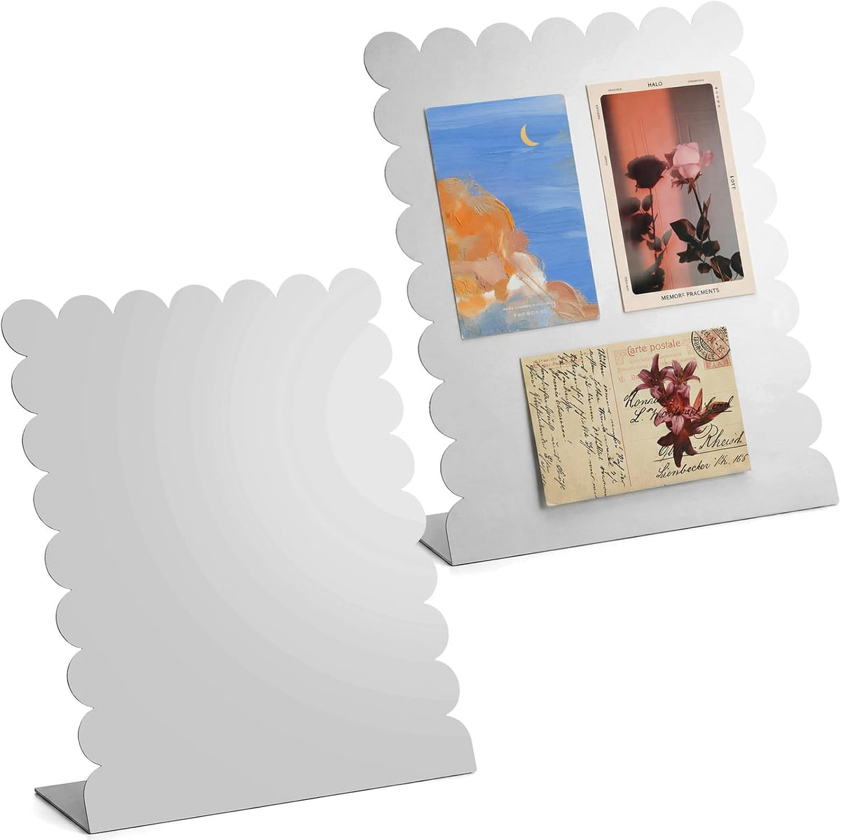 Gueevin 2 Pcs Magnet Board Magnetic Display Stand for Table, Silver, Small