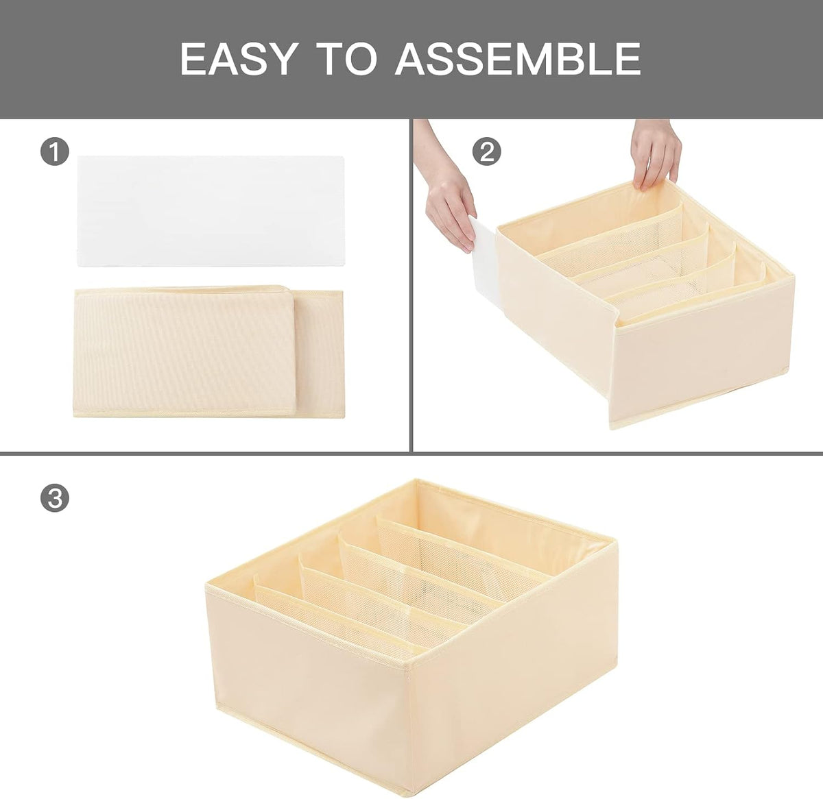 Qozary Jeans Pants Organizer for Closet, 4 Pack Drawer Organizers for Clothin...