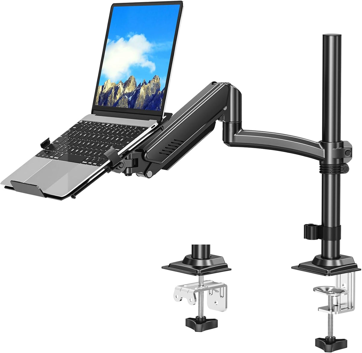MOUNTUP Laptop Desk Mount, Adjustable Laptop Stand for max 17" Notebook ...