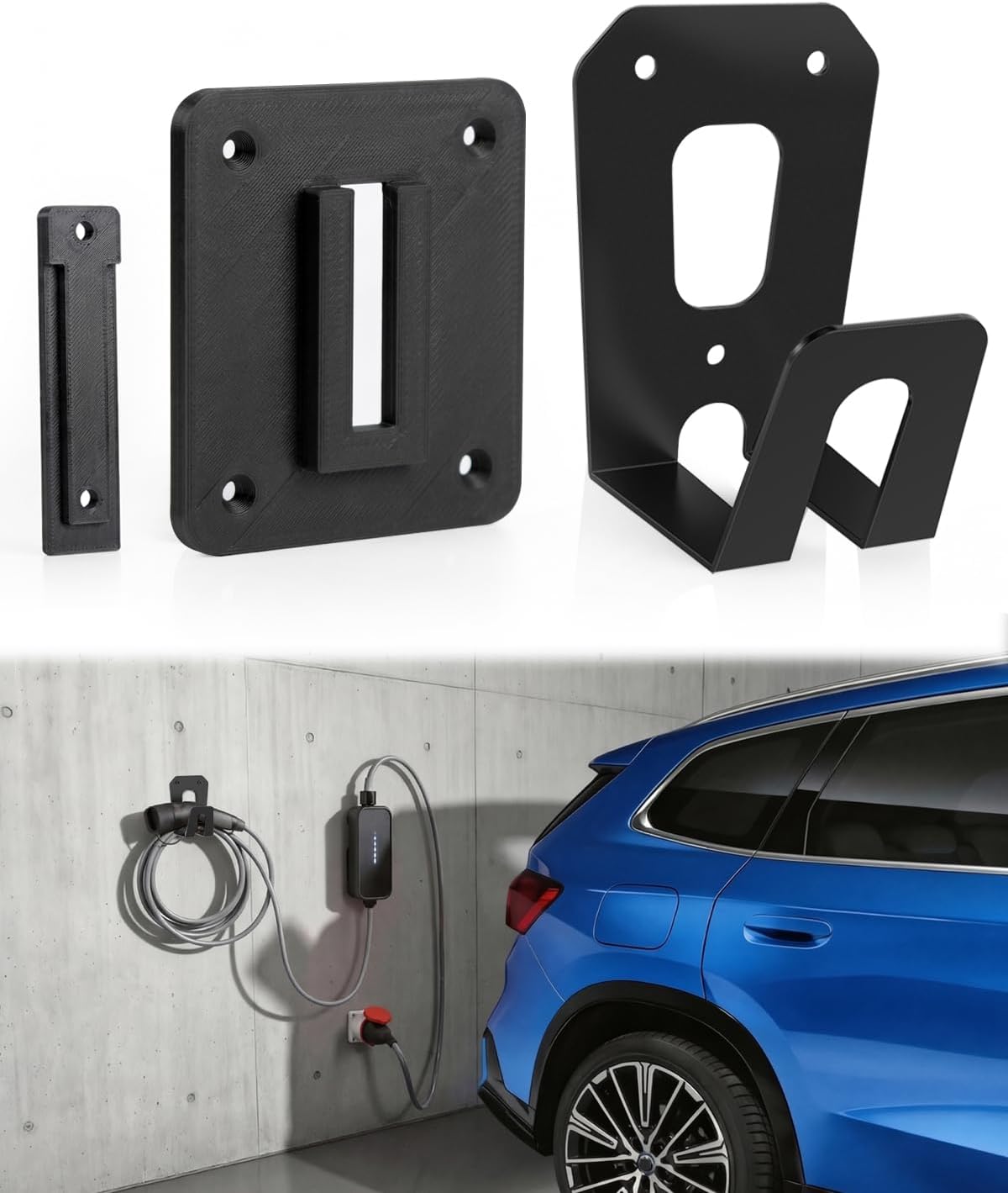 Wall Mount Organizer Kit for BMW Flexible Fast Charger 2.0, 3-Piece Garage Ch...
