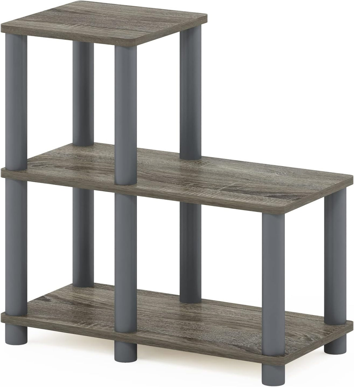 Furinno TURN-N-TUBE Storage Shelves, 2-Tier Ladder Shape Book Shelf with Open...