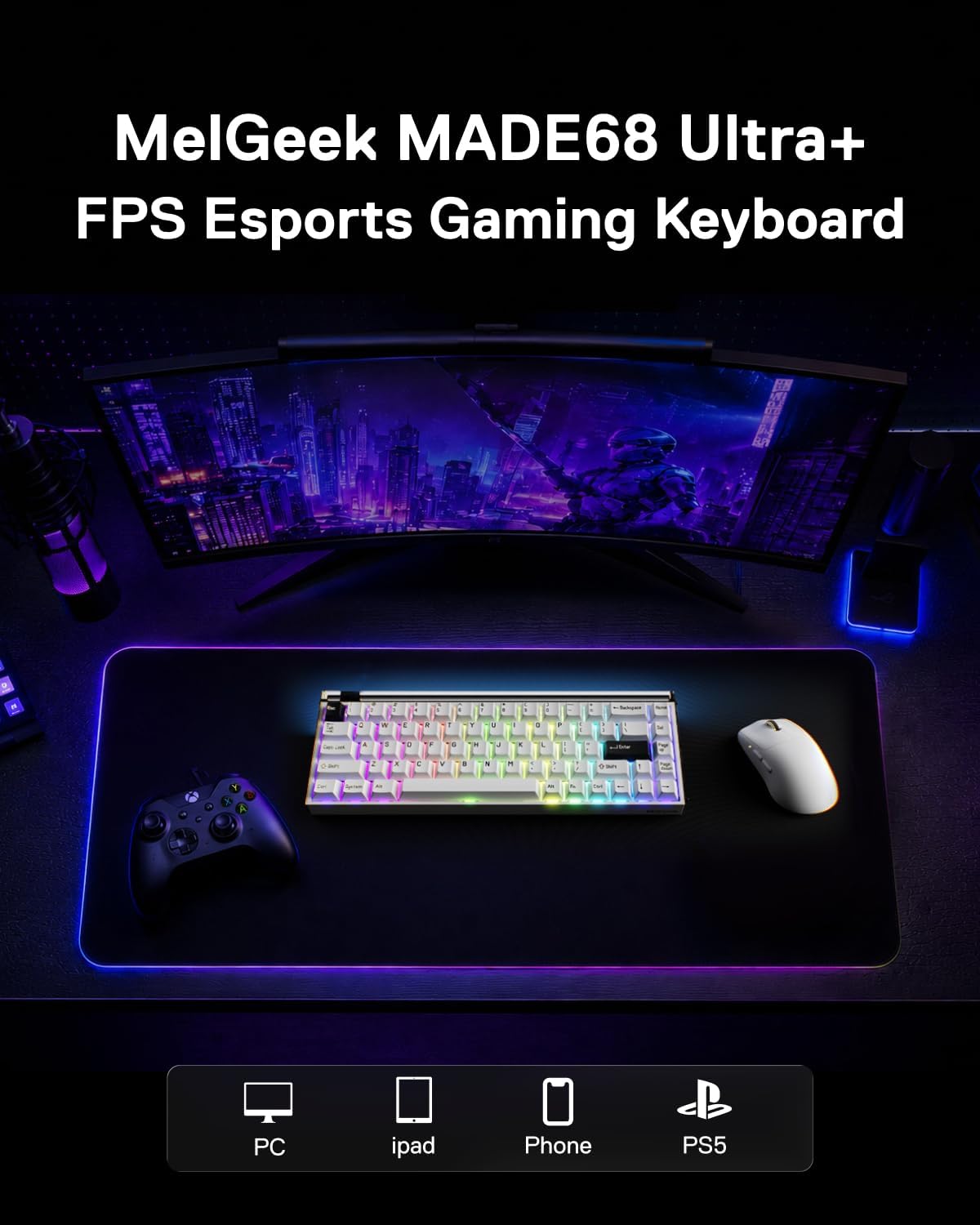 MelGeek MADE68 Ultra+ Wired Hall Effect Magnetic Gaming Keyboard