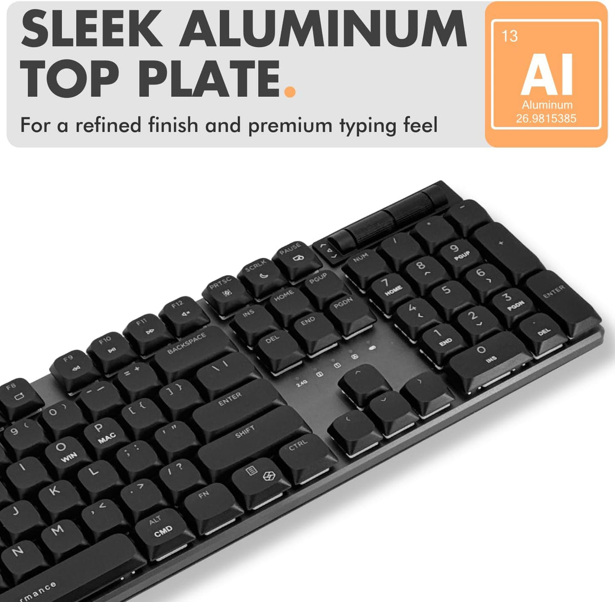 X9 Slim Mechanical Keyboard Wireless – Low Profile Red Switches, Triple Mode ...
