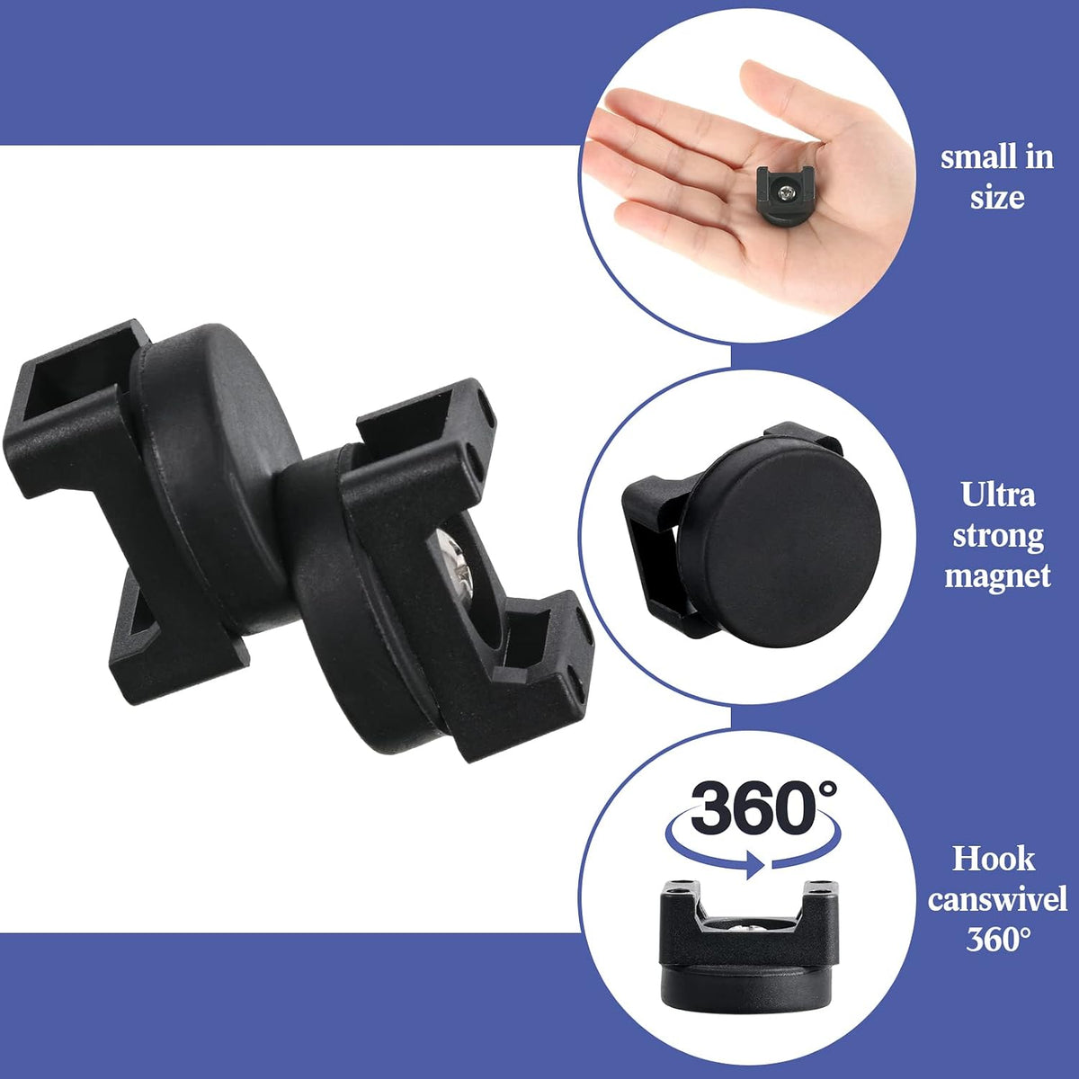 Yookeer 15 Pcs Magnetic Zip Tie Mount Cable Clips Black, 22 mm