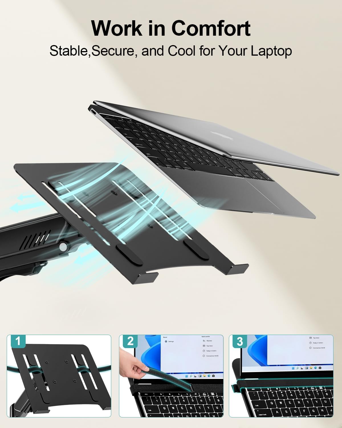 MOUNT PRO Laptop Wall Mount, 2-in-1 Monitor Wall Mount with Vented Tray for 1...