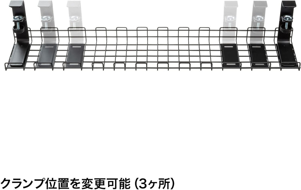 Sanwa Supply CB-CT3BK Cable Wiring Tray, Wire, Large, Universal Type, Black