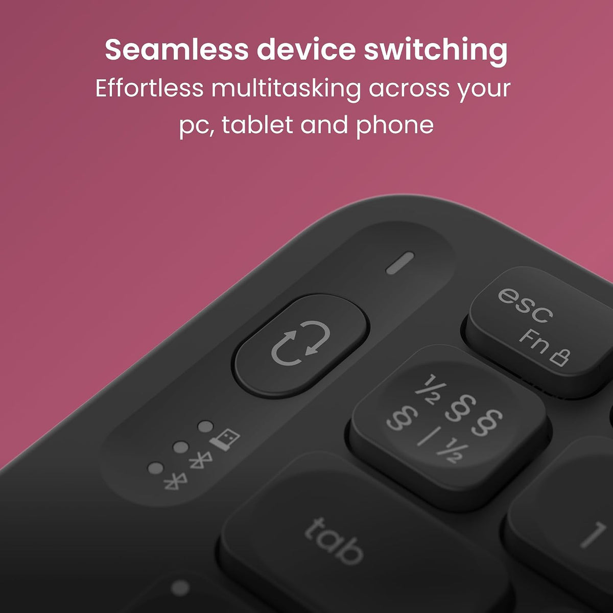 Contour Balance Keyboard: Full-Size Wireless Keyboard with USB Receiver, US L...