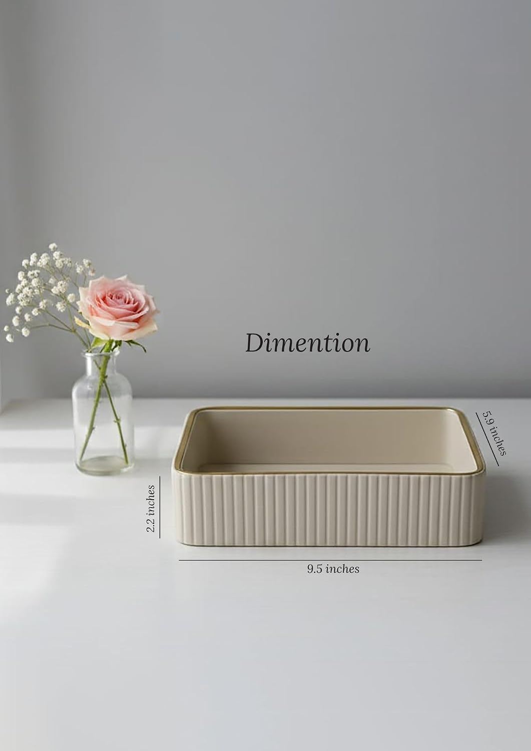 Vanity Tray for Women, Leather Rectangular Decorative Tray, Non-Slip Catch Al...