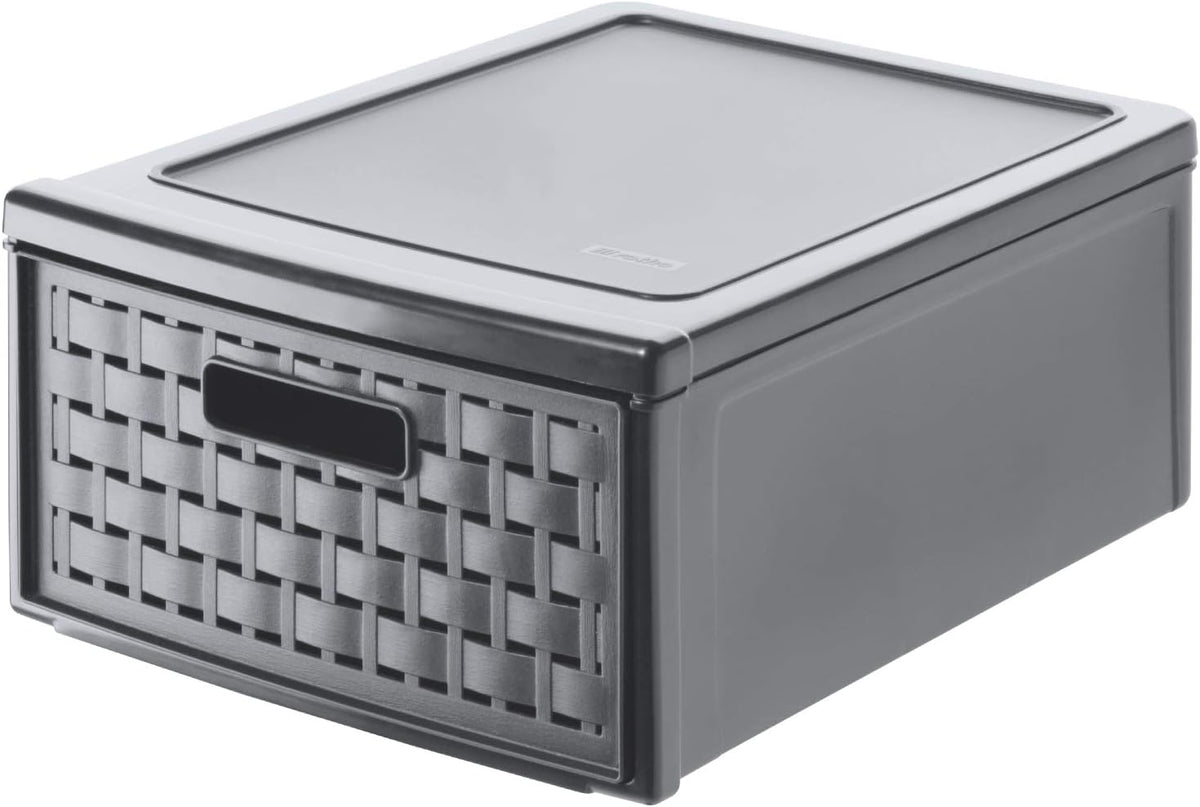 Rotho Country Box 8.3l with 1 Drawer in Rattan-Look, Plastic (PP) BPA-Free, A...